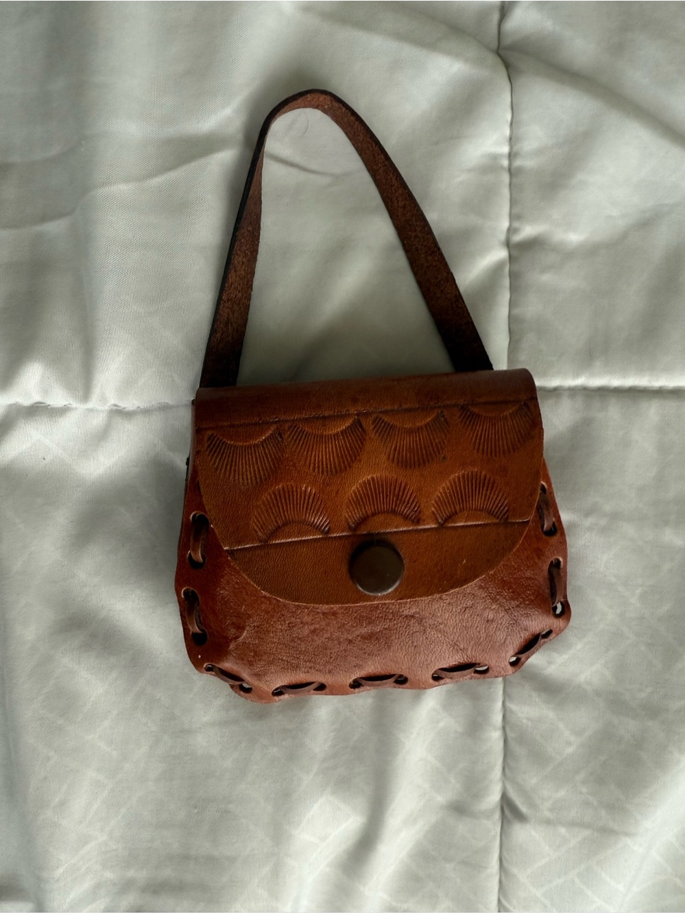 Classic Brown Leather Mini Coin Bag